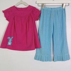 Lolly Wolly Doodle NWOT Easter set, Pink & Blue, girls size 4